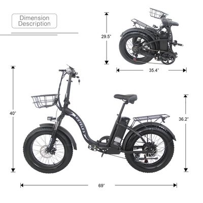 ईयू स्टॉक 250W मोटर 15AH लिथियम बैटरी तह ई-बाइक के साथ और 20x4.0 इंच फैट टायर